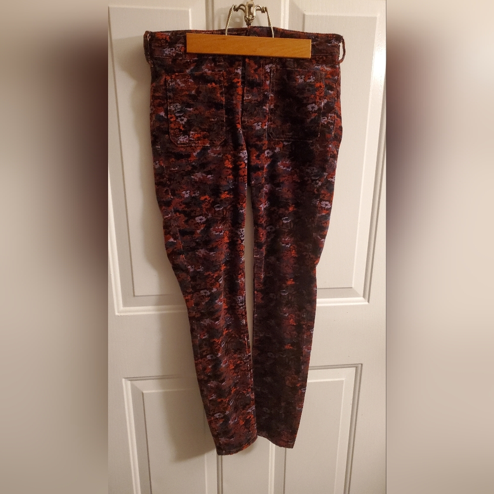 Anthropologie Pilcro And The Letterpress Multicolor Floral Corduroy Skinny Pants